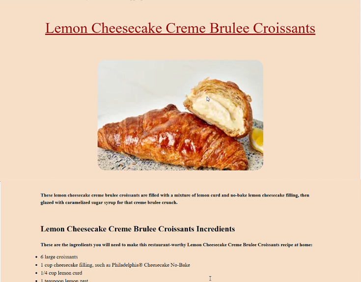 Old Recipe Page